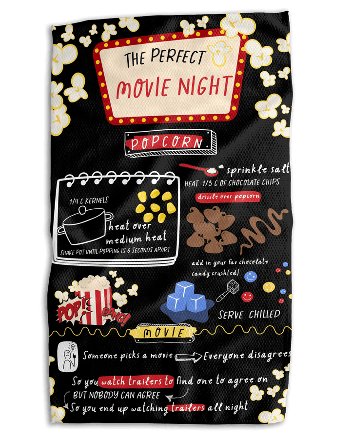 Movie Night 18x30 Work - harder Double - Sided Towel - Absorb - lumen
