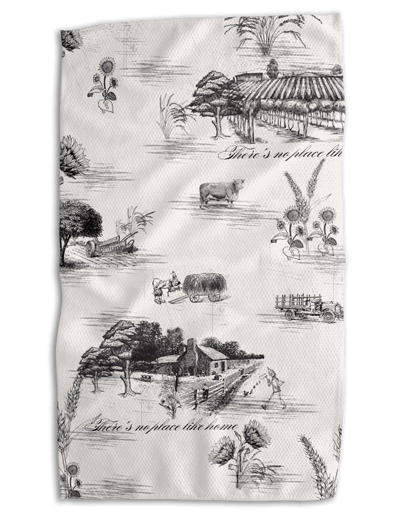 No Place Like Home Vintage 18x30 Work - harder Double - Sided Towel - Absorb - lumen