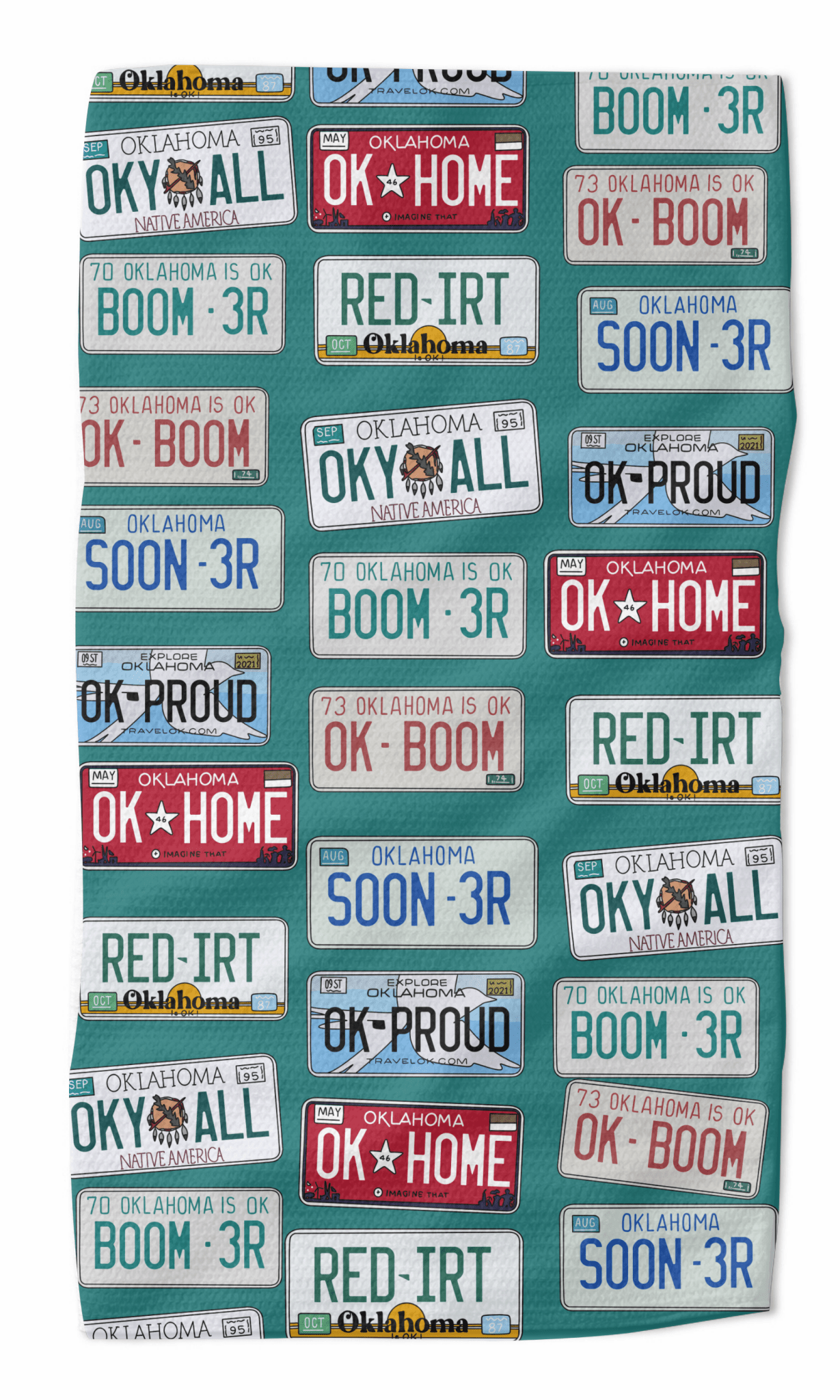 Oklahoma License Plate Kitchen Towel - Absorb - lumen