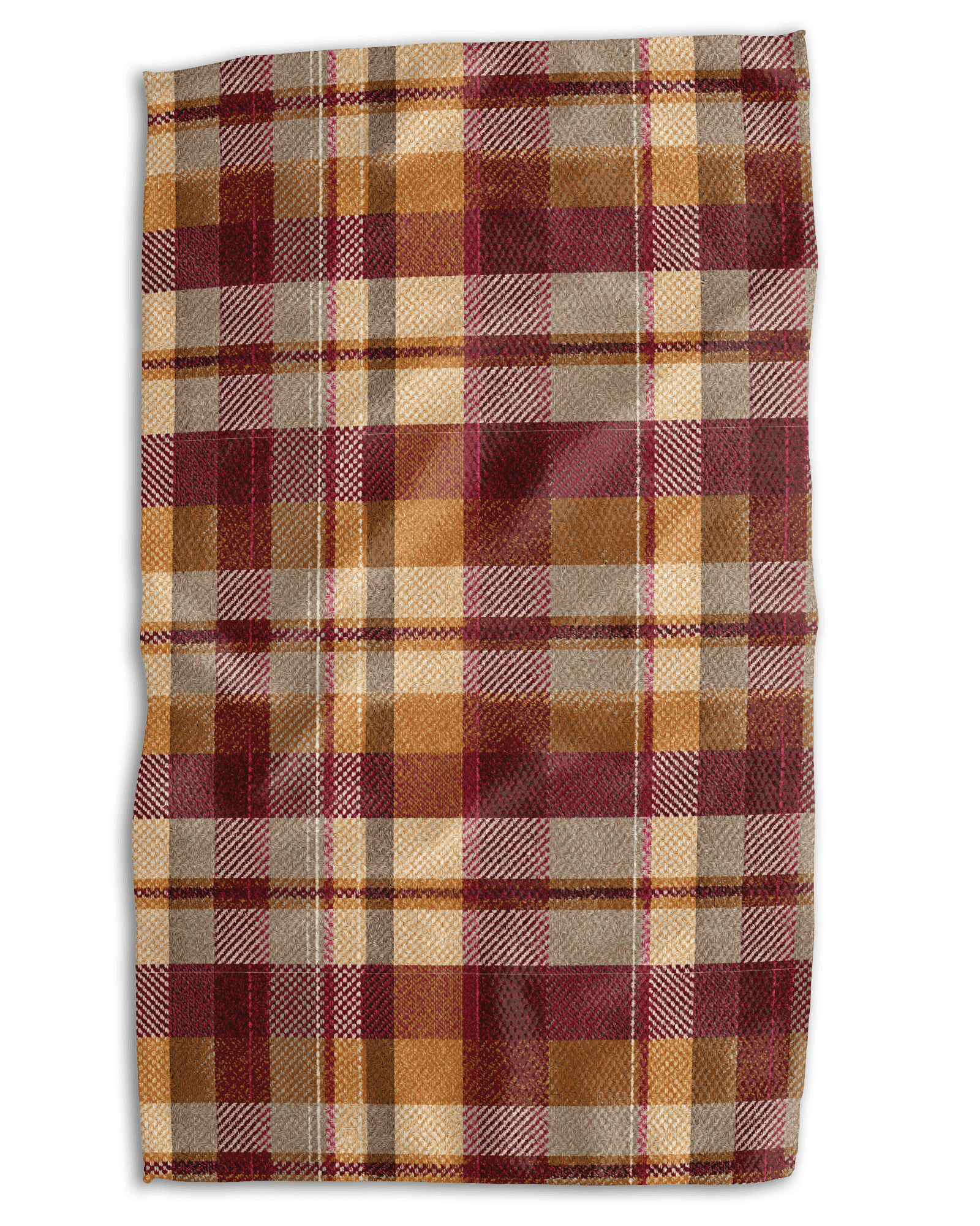 Orange and Wine Tartan Bartender Towel - Absorb-lumen