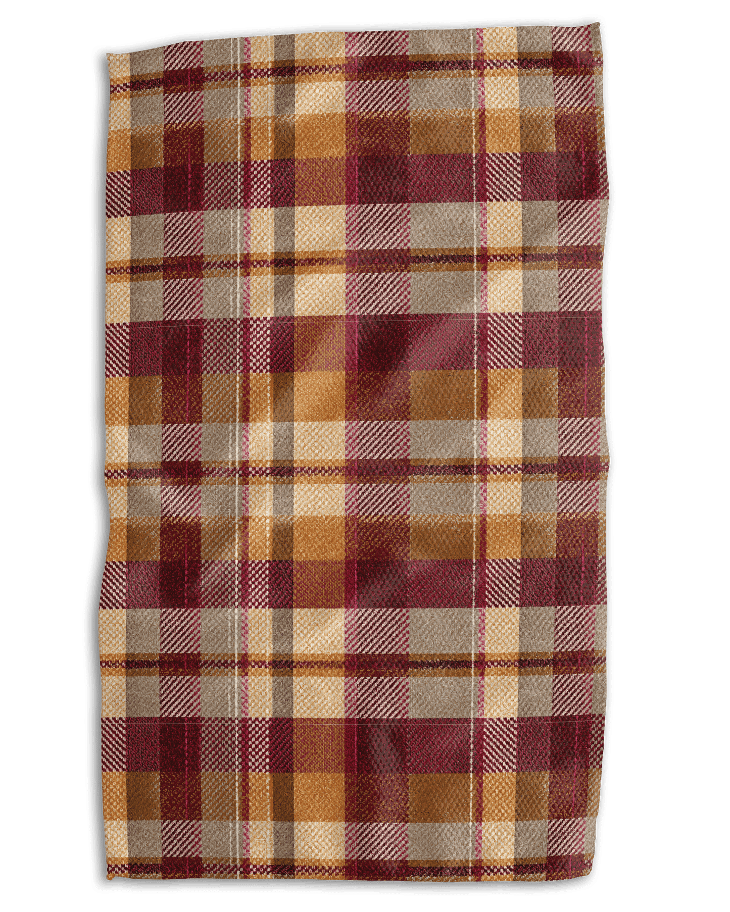 Orange and Wine Tartan Bartender Towel - Absorb-lumen