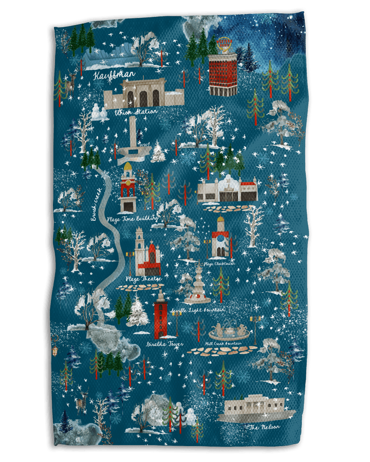 Picture Perfect KC Christmas 18x30 Work - harder Double - Sided Towel - Absorb - lumen
