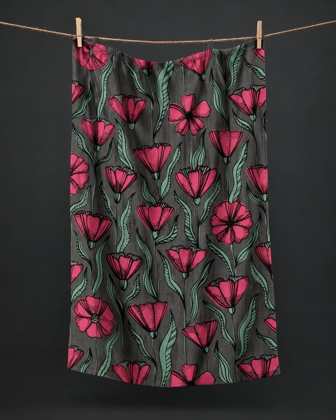 Pink Prairie Kitchen Towel - Absorb-lumen