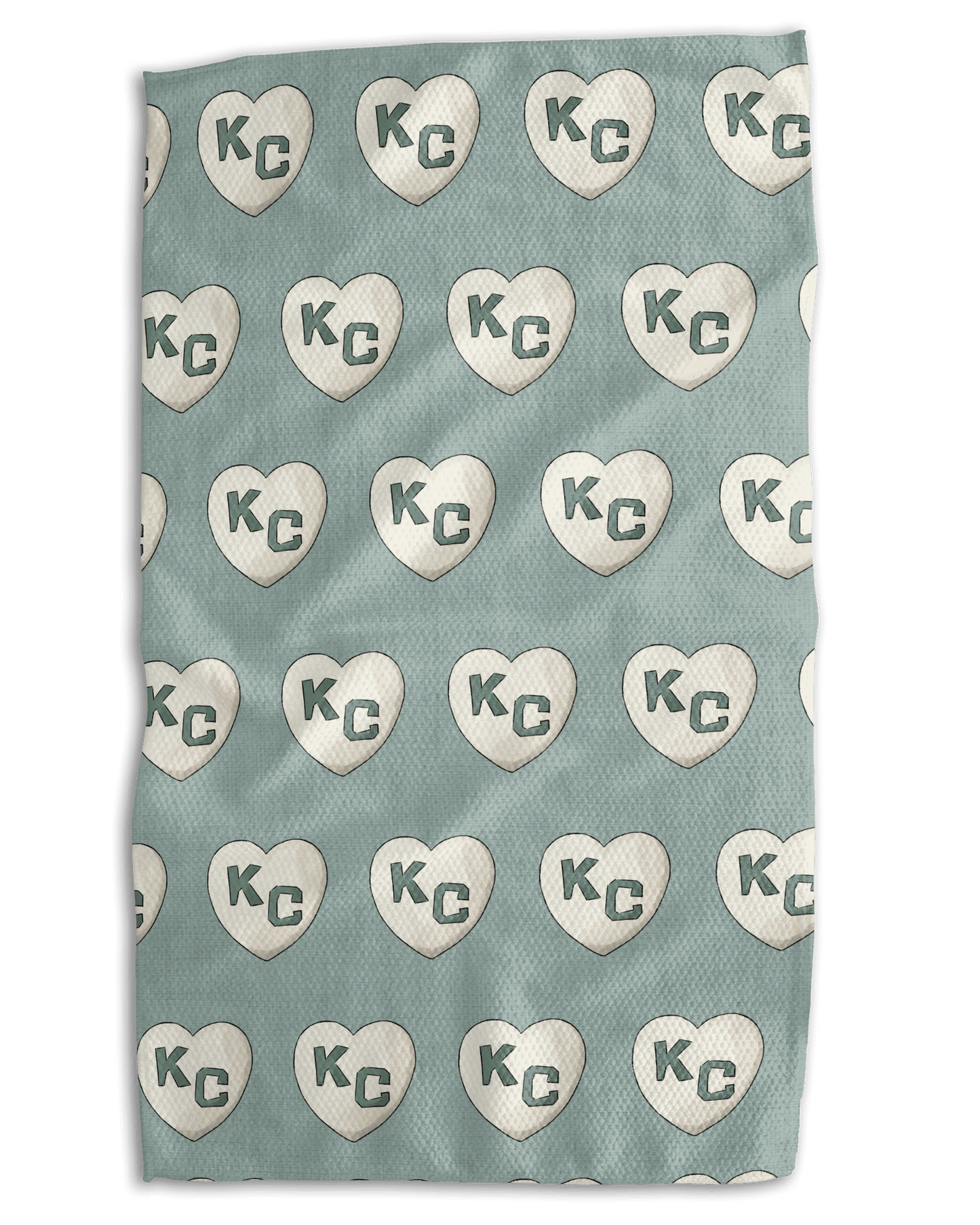 Sage KC Hearts Kitchen Towel - Absorb-lumen
