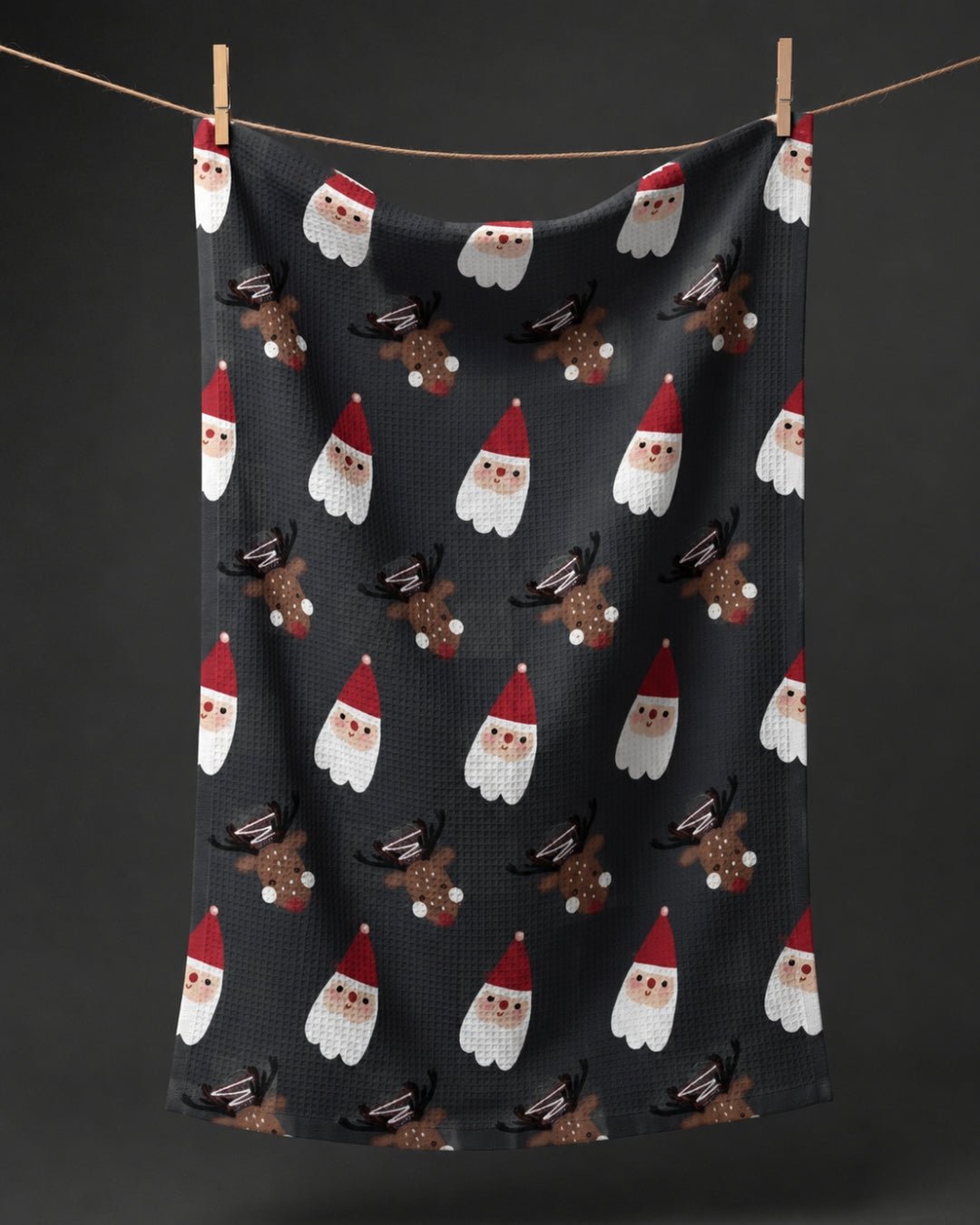 Santa and Reindeers Kitchen Towel - Absorb-lumen