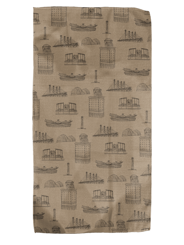 Sketch KC Khaki 12x24 Bartender Double - Sided Towels - Absorb - lumen