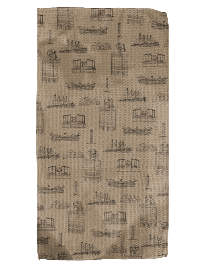 Sketch KC Khaki 12x24 Bartender Double - Sided Towels - Absorb - lumen