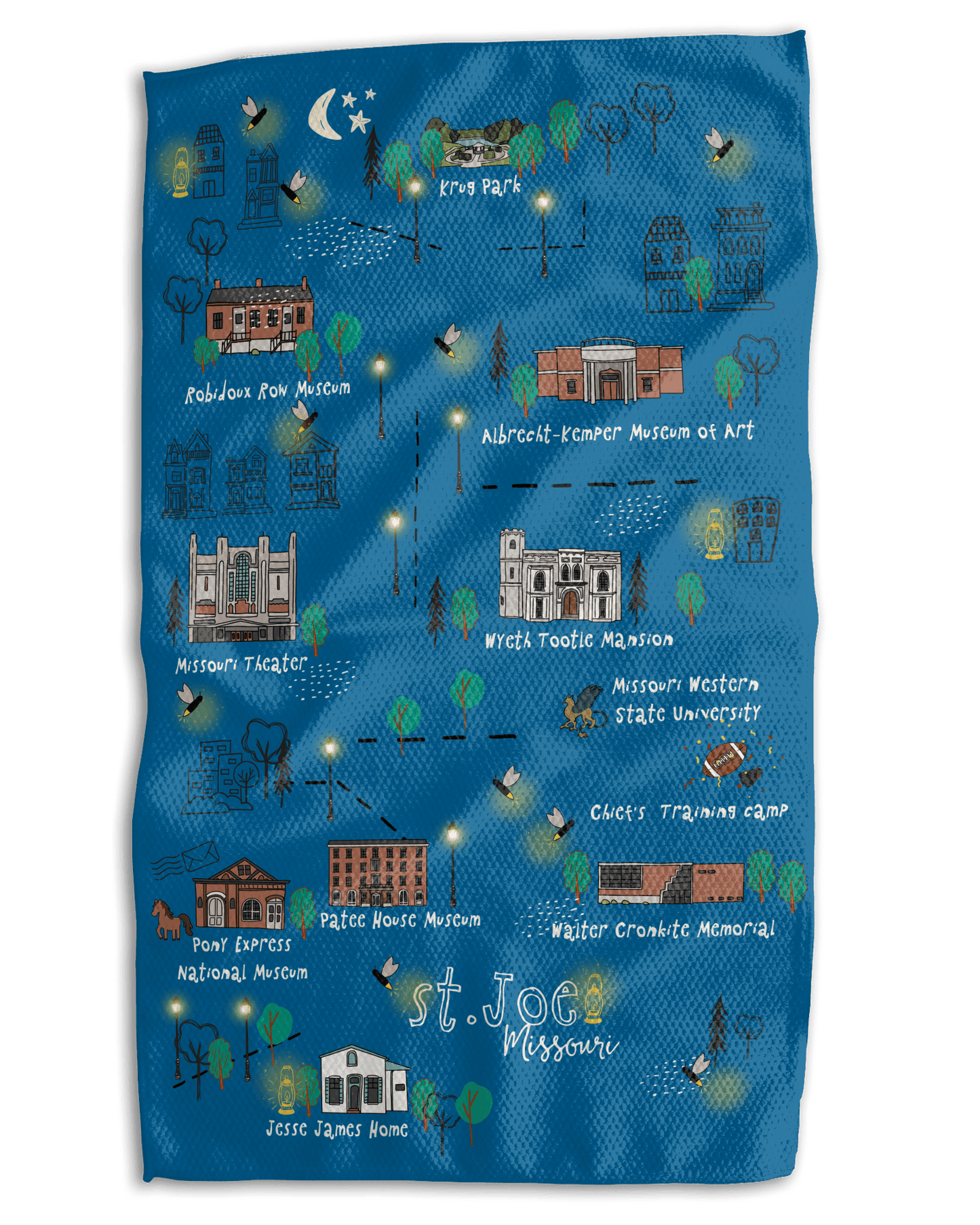 St. Joe Map 18x30 Work - harder Double - Sided Towel - Absorb - lumen