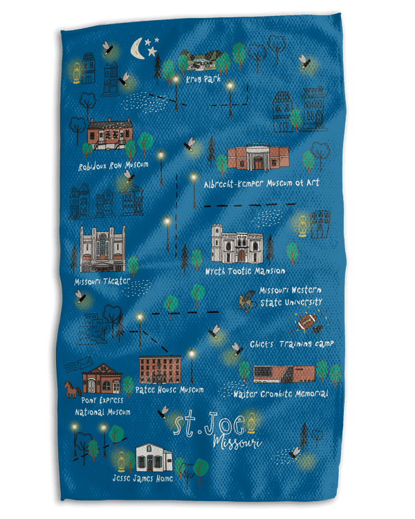 St. Joe Map 18x30 Work - harder Double - Sided Towel - Absorb - lumen