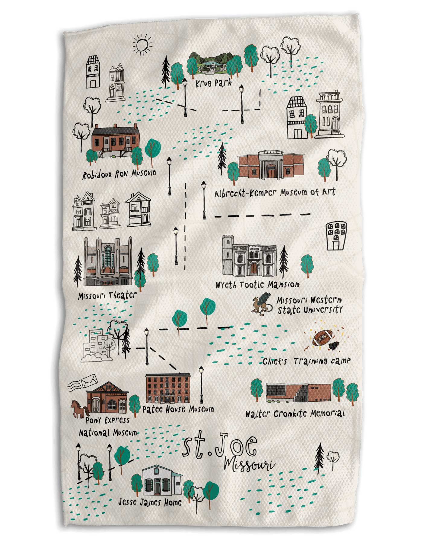 St. Joe Map 18x30 Work - harder Double - Sided Towel - Absorb - lumen
