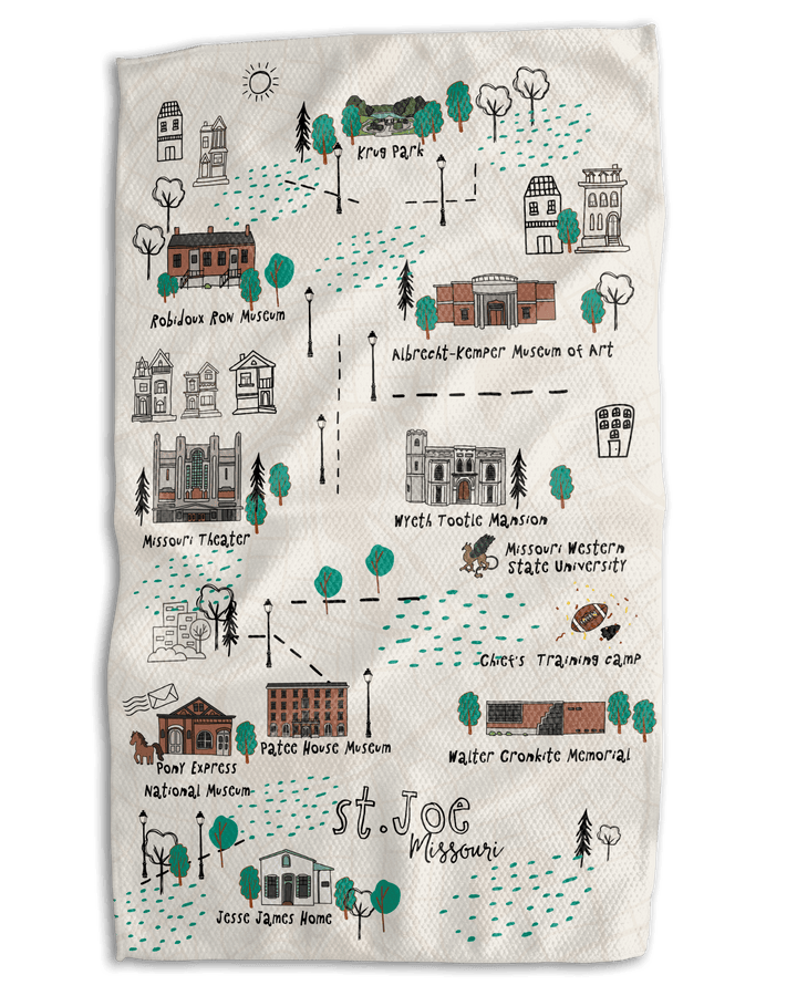 St. Joe Map 18x30 Work - harder Double - Sided Towel - Absorb - lumen