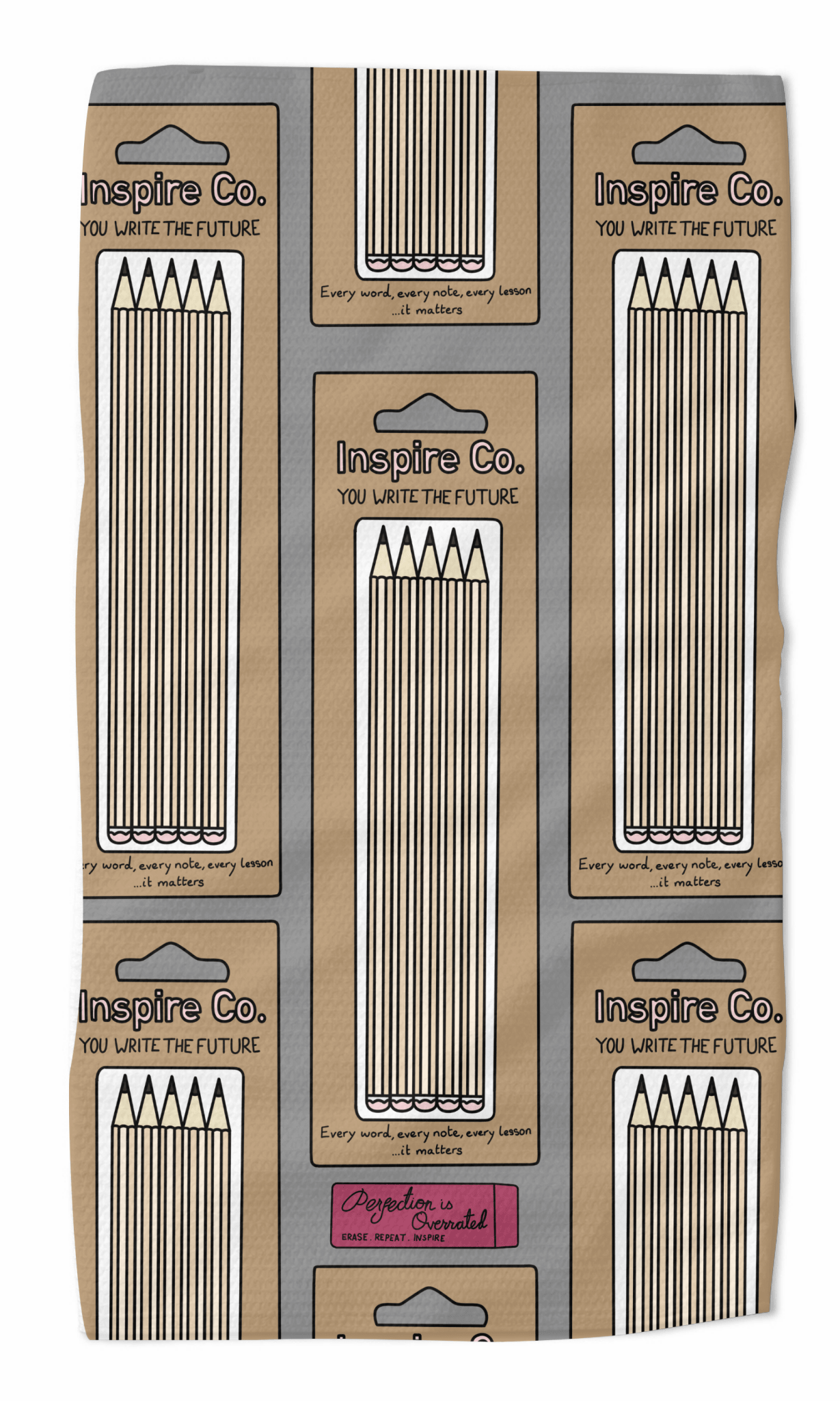 Teacher Appreciation Grey Kitchen Towel - Absorb - lumen