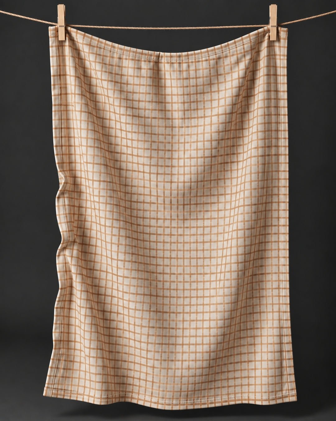 Terracotta Grid and Speckles Kitchen Towel - Absorb-lumen