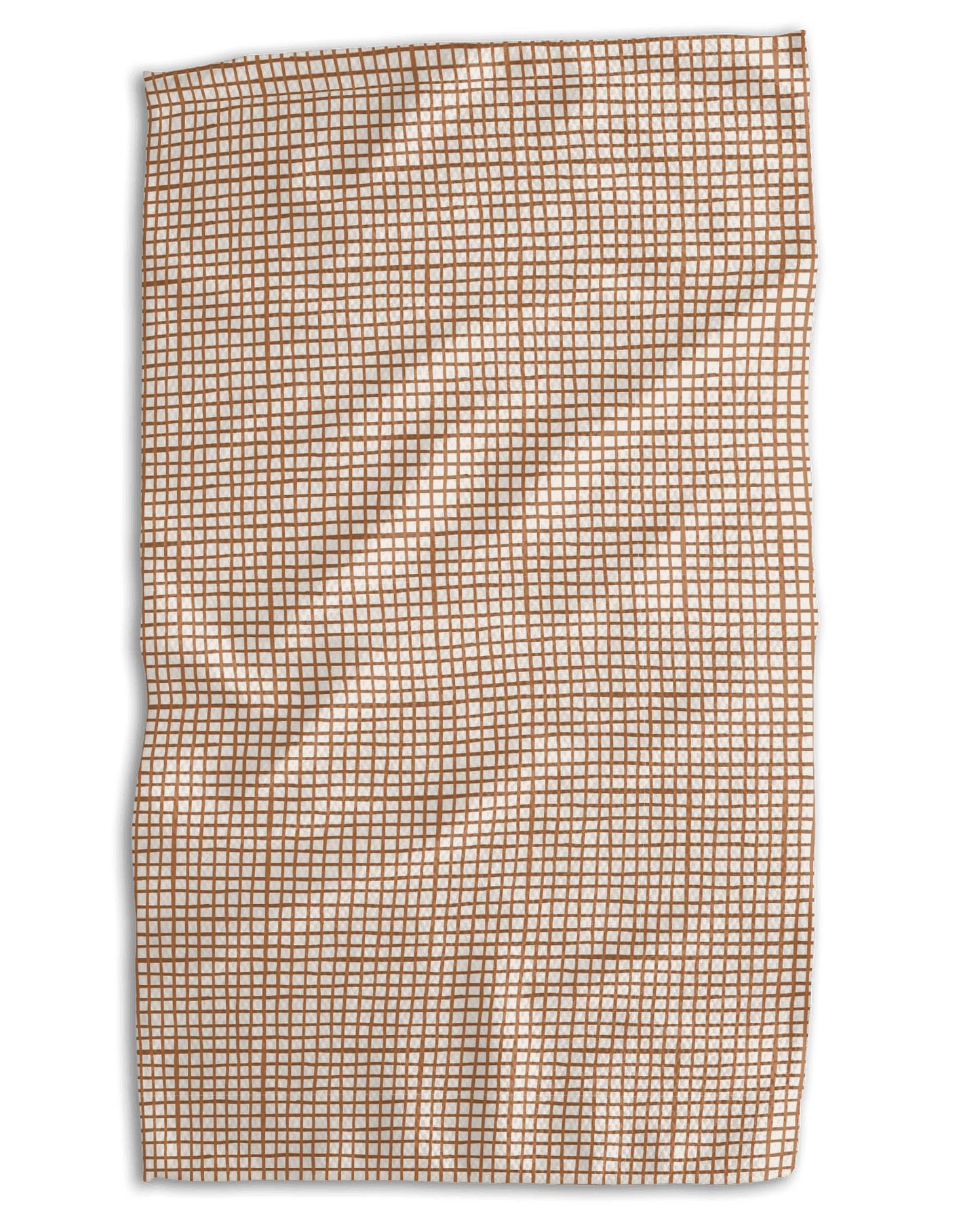 Terracotta Grid and Speckles Kitchen Towel - Absorb-lumen