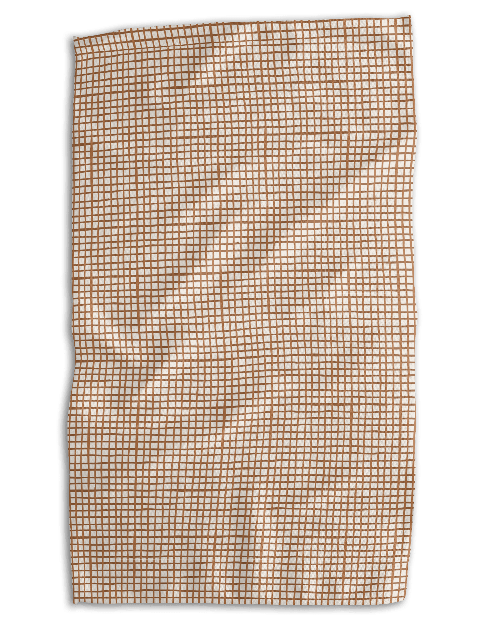 Terracotta Grid and Speckles Kitchen Towel - Absorb-lumen