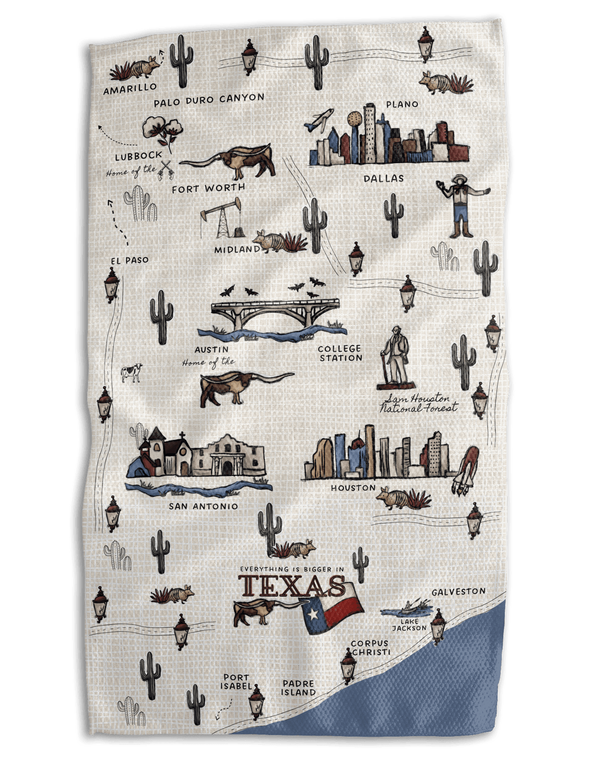 Texas Heritage Map Kitchen Towel - Absorb-lumen