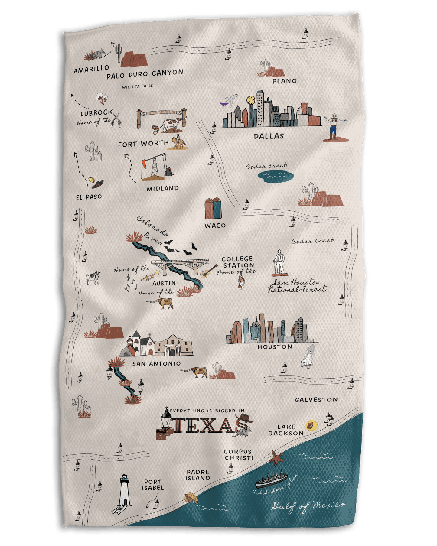 Texas Roadtrip Kitchen Towel - Absorb - lumen