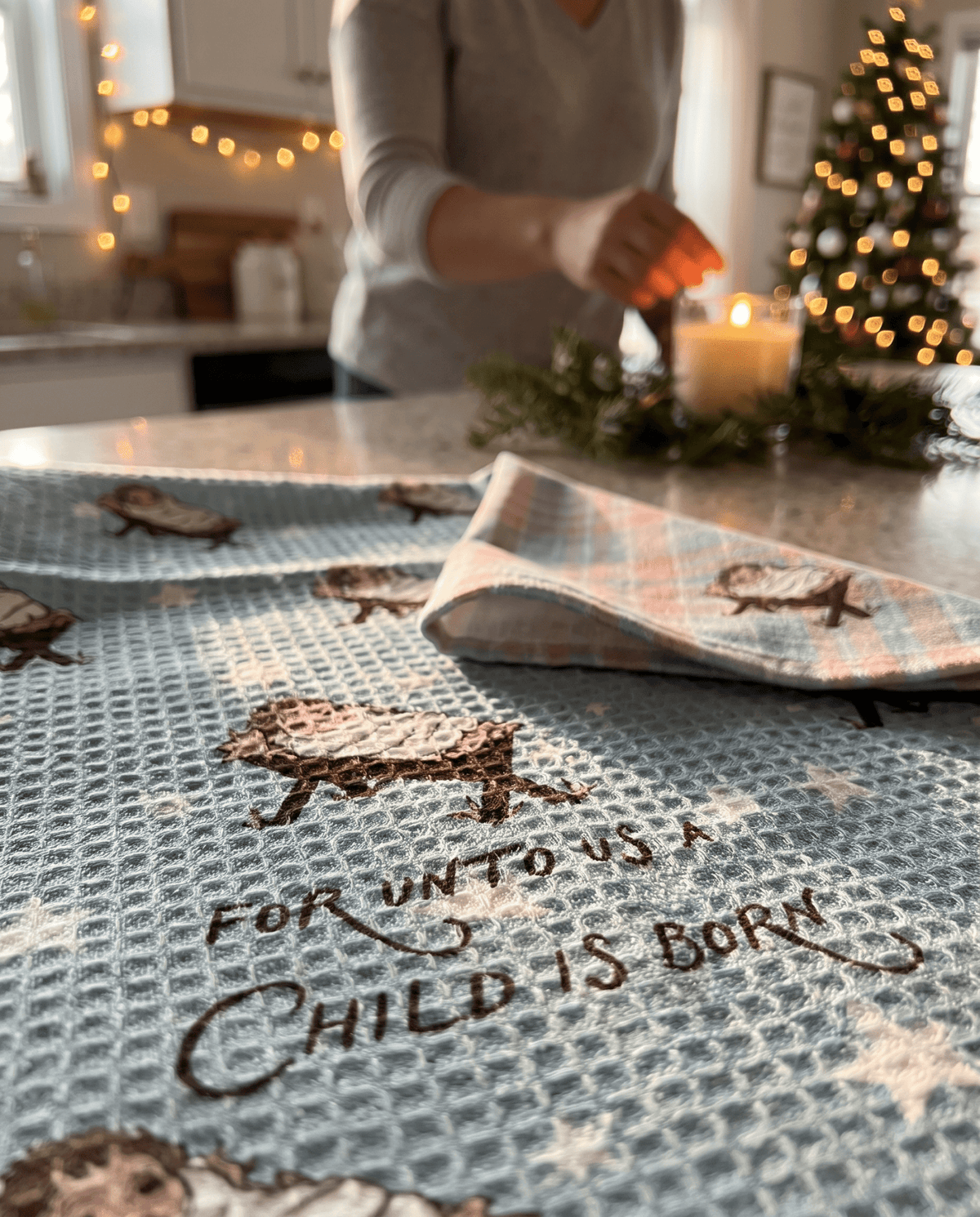 Unto Us a Child Is Born Kitchen Towel - Absorb-lumen