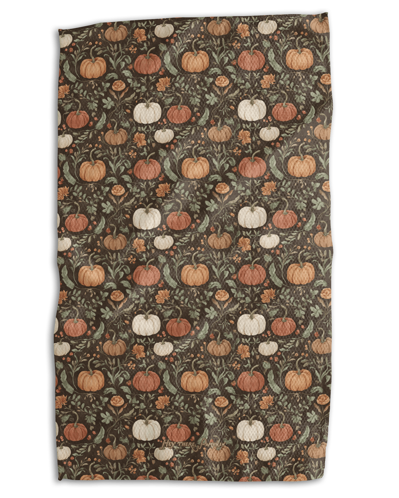 Vintage Harvest Pumpkin Toile Kitchen Towel - Absorb-lumen