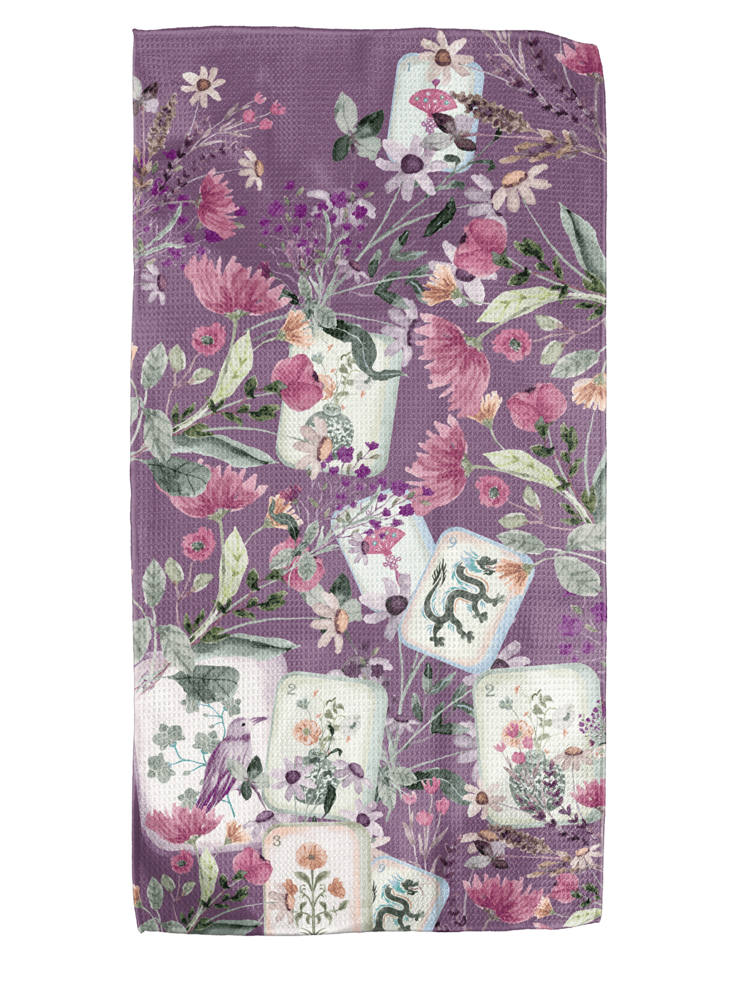 Watercolor Mahjong 12x24 Bartender Double - Sided Towel - Absorb - lumen