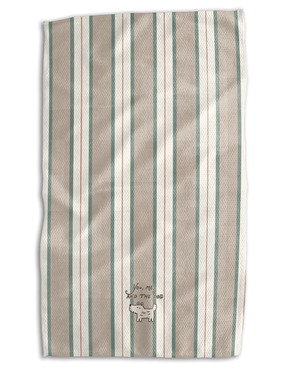 You, Me & the Dog Sage & Cream Stripe Kitchen Towel - Absorb-lumen